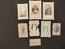 LOT 8 ANCIENNES IMAGES PIEUSES CANIVETS DENTELLE XIXe