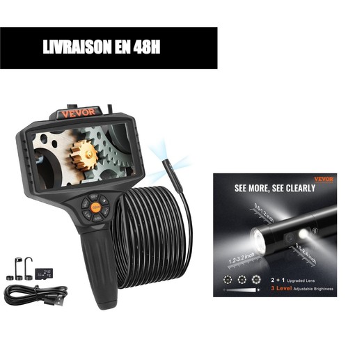 Caméra endoscope vevor triple - caméra,