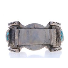 Bracelet Manchette En Turquoise Navajo De Joe Corbet Amérindien 6 1/2" Ster 925