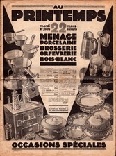PARIS (IX°) GRANDS MAGASINS DU PRINTEMPS / ART MENAGER / CATALOGUE en 1927