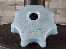 Suspension art déco en verre bleu nuagé style clichy