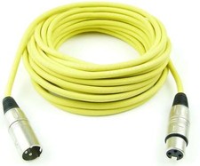 10 m Câble du microphone XLR 3 pôles symetrique JAUNE, Câble DMX DJ PA Adam Hall
