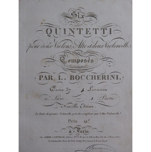 Boccherini luigi six - six, quintetti