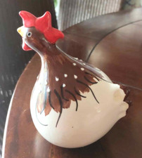 COLLECTOR PETITE  CERAMIQUE  COQ POULE CÉRAMIQUE PEINTE LAQUÉE