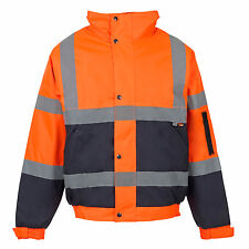 Veste de bombardier rembourrée imperméable homme 2 tons Hi Viz vêtements de travail sécurité TAILLE S-4XL
