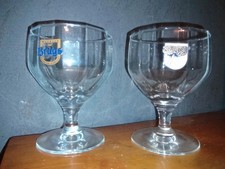 2 verres à bière ? witbier Brugs blanche de Bruges vintage collector de collec