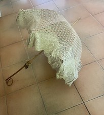 Ancienne ombrelle D’époque En Dentelle Écru