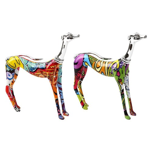 Résine coloré chien figurine - coloré,