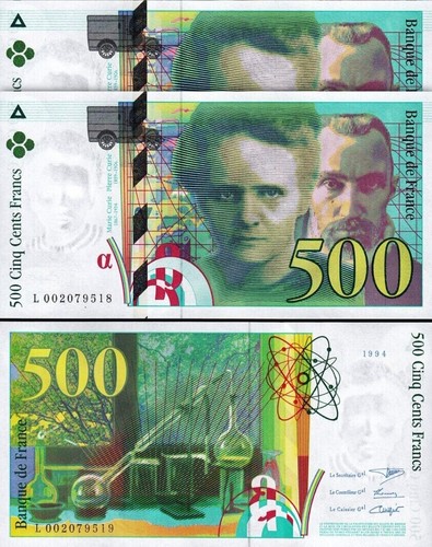 France 500 francs 1994 unc - francs, 2