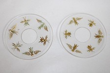 Ancienne paire de bobèches en cristal de Baccarat, décor abeilles doré, bougeoir