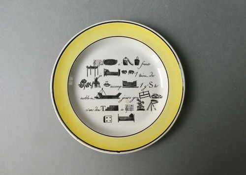 Assiette rébus faïence - assiette, en