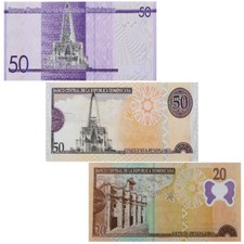 République Dominicaine 3 billets de banque neufs.