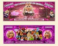 PEGGY LA COCHONNE BILLET MILLION DOLLAR US! MUPPET SHOW Peggie Piggy Marionnette