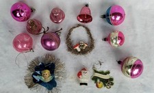 Anciennes Décorations Noël. Découpi Chromos. Cloche. Verre.Metal. Fêtes 