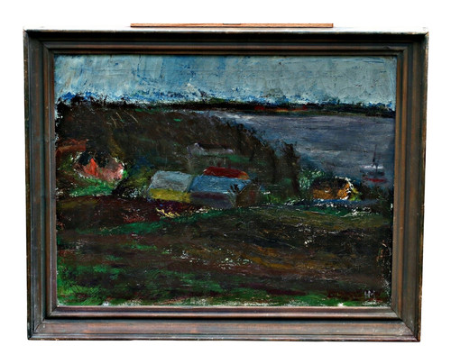 Huile sur toile paysage côte - huile,