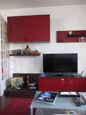 Meubles salon/TV rouges - très bon état