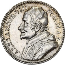 [#398919] Vatican, Medal, Alexandre VIII, Protection du Saint Esprit, 1689, Sil,