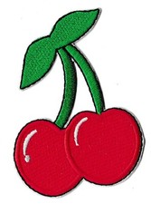 Écusson patche cerise fruit thermocollant hotfix patch brodé 