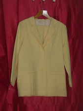 COMME NEUF Ensemble tailleur Veste Pantalon Femme Taille 46 Jaune