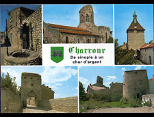 CHARROUX (03) EGLISE Fortifiée ,HORLOGE ,PORTE D'ORIENT ,BEFFROI, PUITS & BLASON