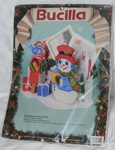 Bucilla snowman card holder - bucilla,