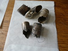 lot embouts férule anciens canne ombrelle métal blanc ou " argent " non testé...