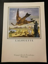 Menu paquebot LIBERTÉ ♦ FRENCH LINE CGT ♦ 1960 ♦ ALOUETTE par MERCIER