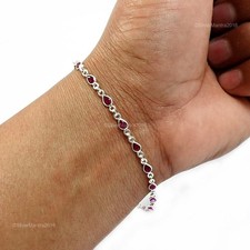 Noël Cadeau Zircone Pierre 925 Argent Sterling Bracelet Chaîne Bijoux
