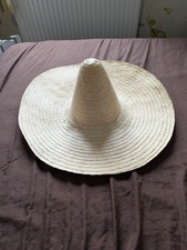 Sombrero Mexicain chapeau de paille rond D 58 cm Profondeur du chapeau 21 cm