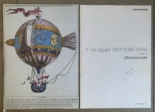 Signé Captain Menu Historique Concorde 1er Vol Régulier Paris N.York 23/11/ 1977