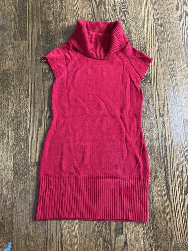 Red sweater dress - red,