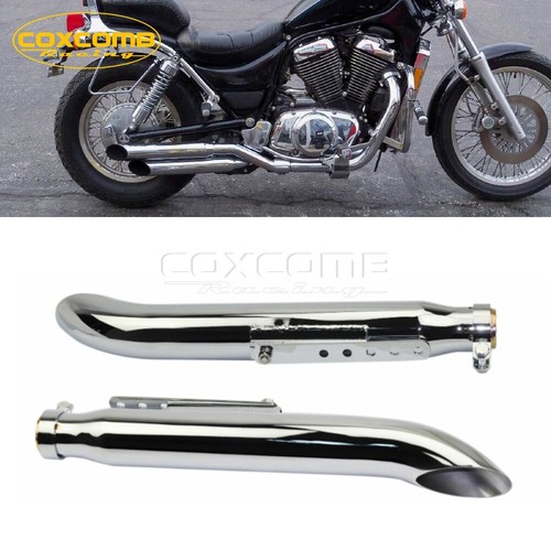 1pair chrome slip mufflers - chrome,