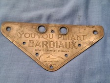 ANCIENNE PLAQUE BATEAU ANNEXE "YOUYOU" PLIANT BARDIAUX FRANCE ÉTRANGER 