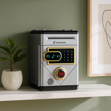 Tirelire Coffre-Fort Avec Code - Sécurisée pour Adultes Enfants - Noir / Petit F