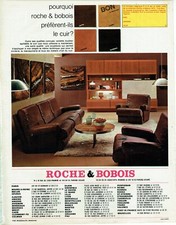 Publicité Advertising 0122  L- 1969  meubles cuir  Roche & Bobois   living canap