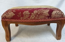 RARE REPOSE-PIEDS  VOLTAIRE LOUIS PHILIPPE luxueux tissus rouge et jaune doré