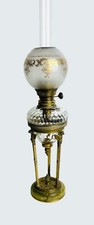LAMPE A PETROLE PIED DE LAMPE EN ATHENIENNE EN BRONZE ET CRISTAL BACCARAT XIXème