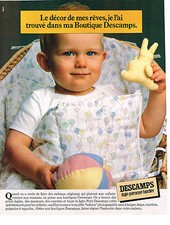 PUBLICITE ADVERTISING 064  1982  DESCAMPS couffins sacs à langer pour enfants
