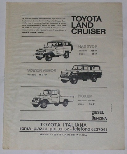 Advert pubblicità 1975 toyota - advert,