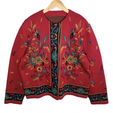 Pull Cardigan Graphique Floral Vintage 80’s