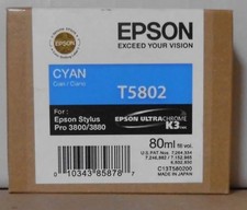 Original Epson T5802 Tinte cyan für Stylus Pro 3800 3880  C13T580200