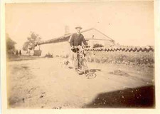 A vélo  Vintage albumen print