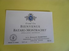 ancienne étiquette de vin Bienvenue Bâtard-Montrachet  Domaine Ramonet