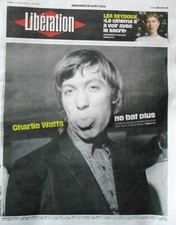 LIBERATION + Vaucluse Matin @@@ Mort de CHARLIE WATTS batteur des Rolling Stones