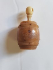 Ancien mètre de couturière forme de TONNEAU buis tourné