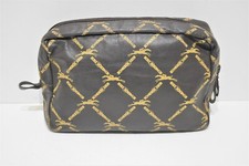 Longchamp, Trousse cosmétique en cuir ébène monogrammé