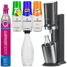 NEUF Sodastream Crystal 3.0 noir carafe en verre sirop CO2 set bouilloire à b...