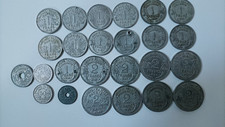 Lot de 25 Pièces Anciennes Françaises – 1 & 2 Francs – Années 1940–1950 – État C