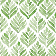 Papier peint floral - papier, vert,44.5