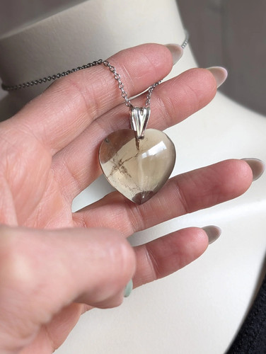 Pendentif coeur citrine
